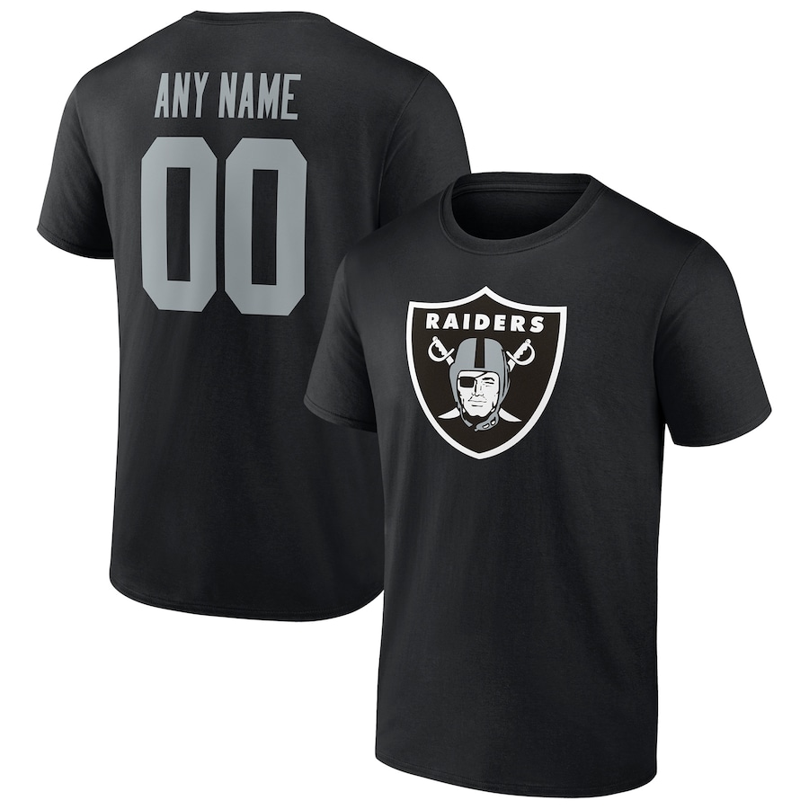 Las Vegas Raiders Black Team Authentic Personalized Name & Number T-Shirt - Man