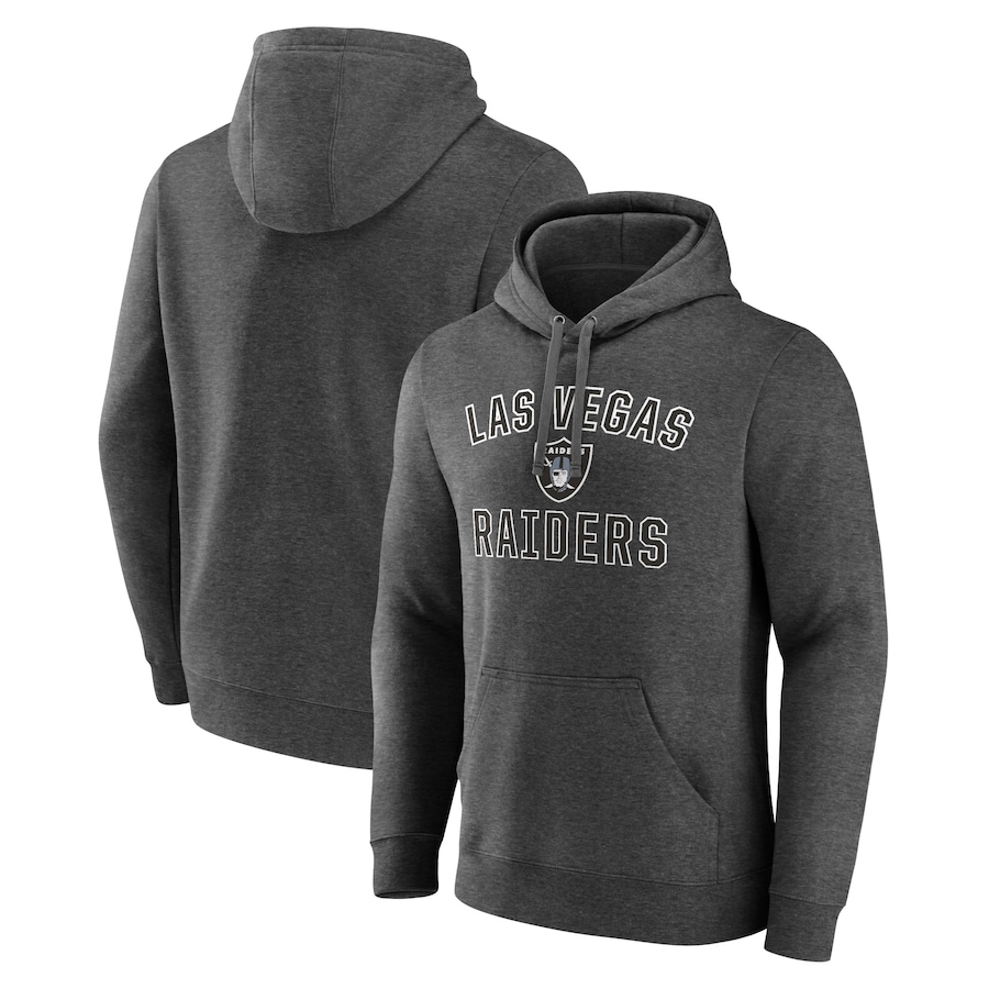 Las Vegas Raiders Heather Charcoal Victory Arch Team Fitted Pullover Hoodie - Man Las Vegas Raiders Heather Charcoal Victory Arch Team Fitted Pullover Hoodie - Man