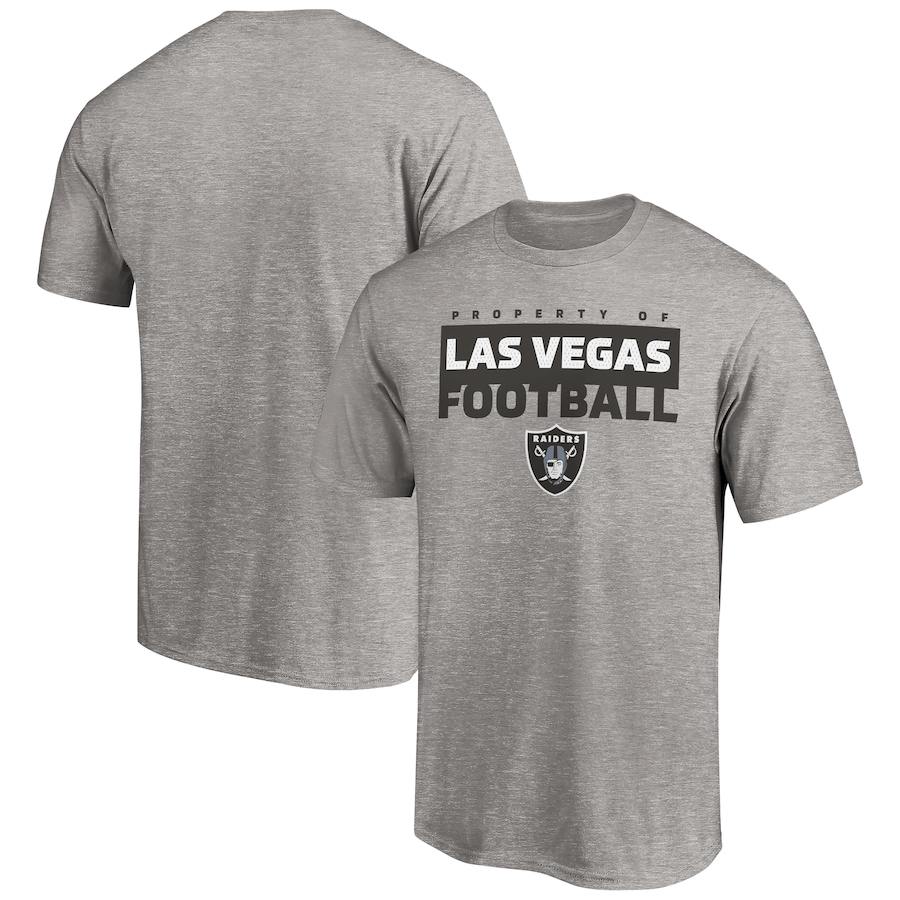 Las Vegas Raiders Heather Gray Gain Ground T-Shirt - Man Las Vegas Raiders Heather Gray Gain Ground T-Shirt - Man