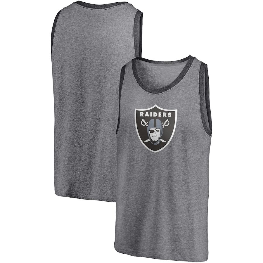 Las Vegas Raiders Heathered Gray/Heathered Charcoal Famous Tri-Blend Tank Top - Man