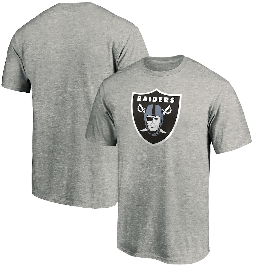 Las Vegas Raiders Heathered Gray Primary Logo T-Shirt - Man Las Vegas Raiders Heathered Gray Primary Logo T-Shirt - Man