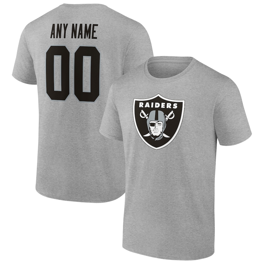 Las Vegas Raiders Heathered Gray Team Authentic Custom T-Shirt - Man Las Vegas Raiders Heathered Gray Team Authentic Custom T-Shirt - Man