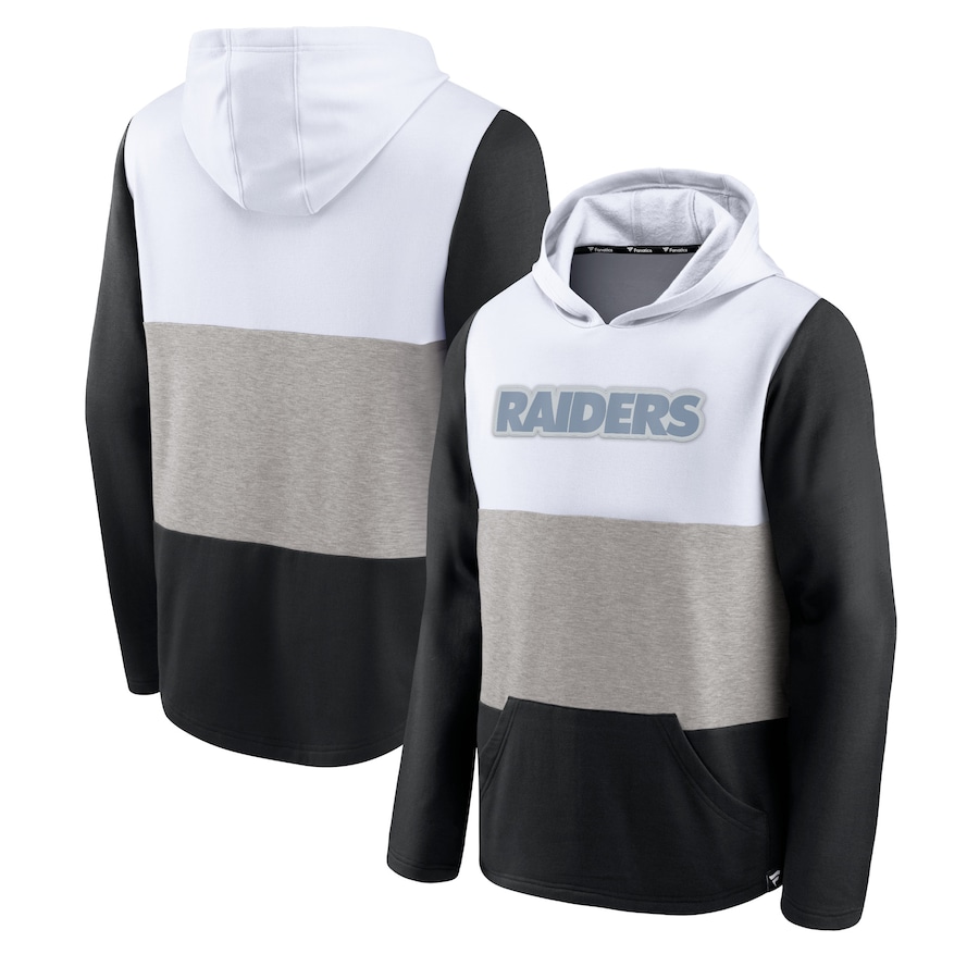 Las Vegas Raiders White/Black Linear Logo Pullover Hoodie - Man Las Vegas Raiders White/Black Linear Logo Pullover Hoodie - Man