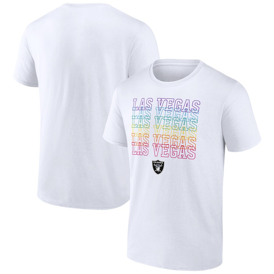 Las Vegas Raiders White City Pride Logo T-Shirt - Man Las Vegas Raiders White City Pride Logo T-Shirt - Man
