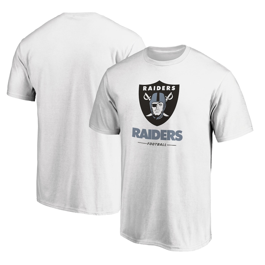 Las Vegas Raiders White Team Lockup T-Shirt - Man Las Vegas Raiders White Team Lockup T-Shirt - Man