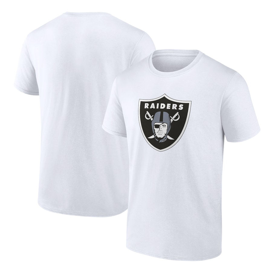 Las Vegas Raiders White Team Logo T-Shirt - Man Las Vegas Raiders White Team Logo T-Shirt - Man