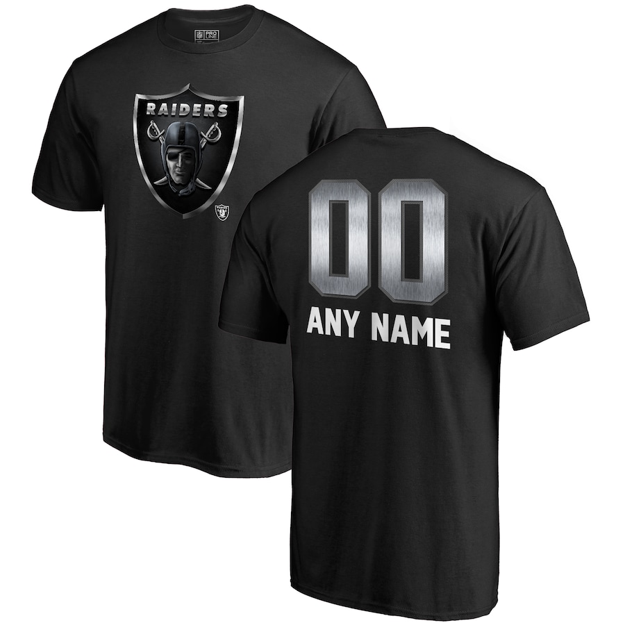 Las Vegas Raiders NFL Pro Line by Black Personalized Midnight Mascot T-Shirt - Man