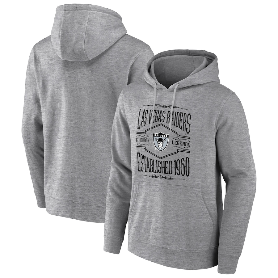 Las Vegas Raiders NFL x Darius Rucker Collection by USASportsStoreHeathered Gray 2-Hit Pullover Hoodie - Man