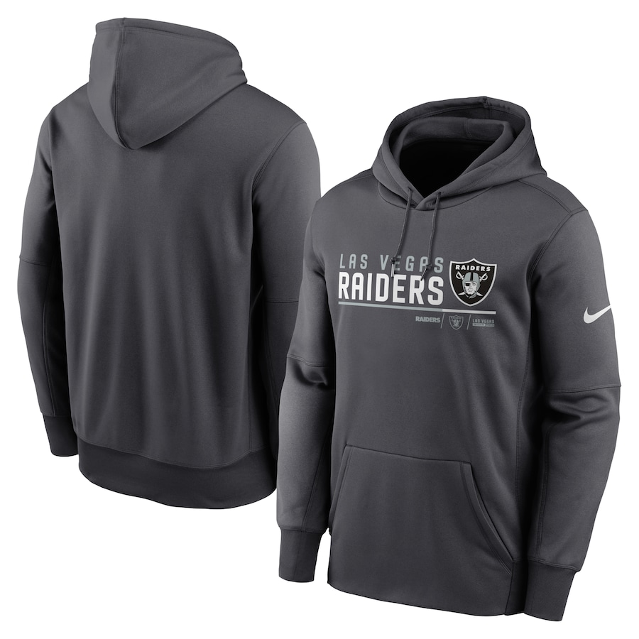 Las Vegas Raiders Football Anthracite Prime Logo Name Split Pullover Hoodie - Man Las Vegas Raiders Football Anthracite Prime Logo Name Split Pullover Hoodie - Man