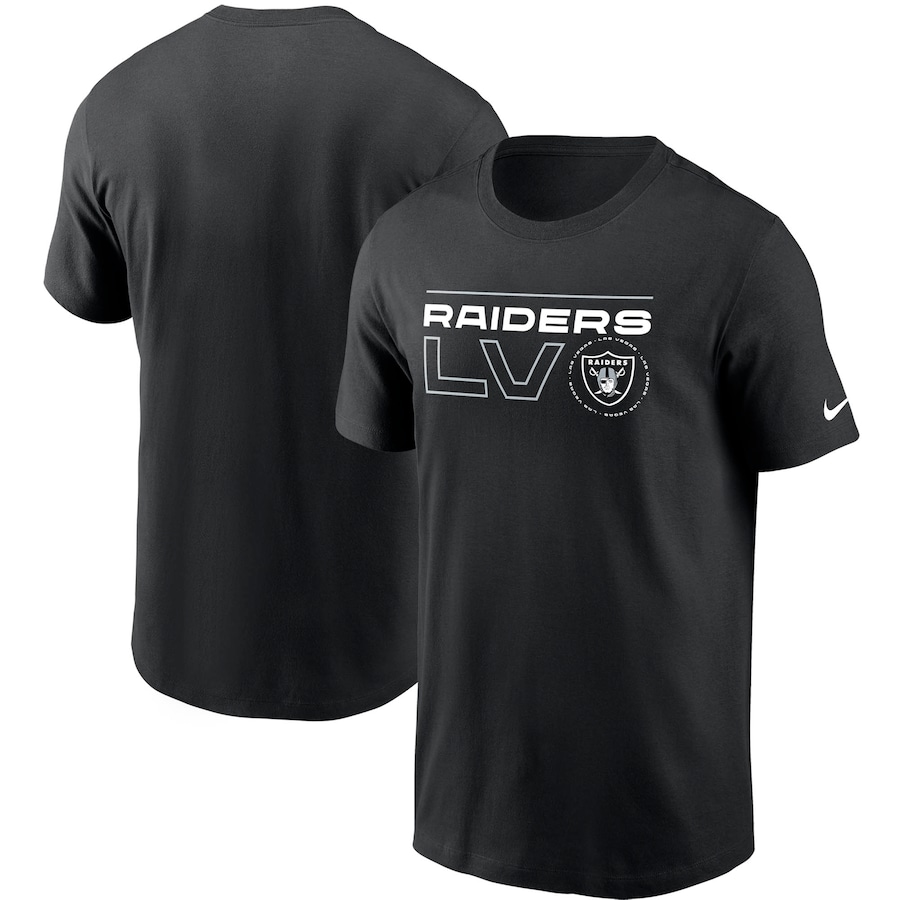 Las Vegas Raiders Football Black Broadcast Essential T-Shirt - Man Las Vegas Raiders Football Black Broadcast Essential T-Shirt - Man