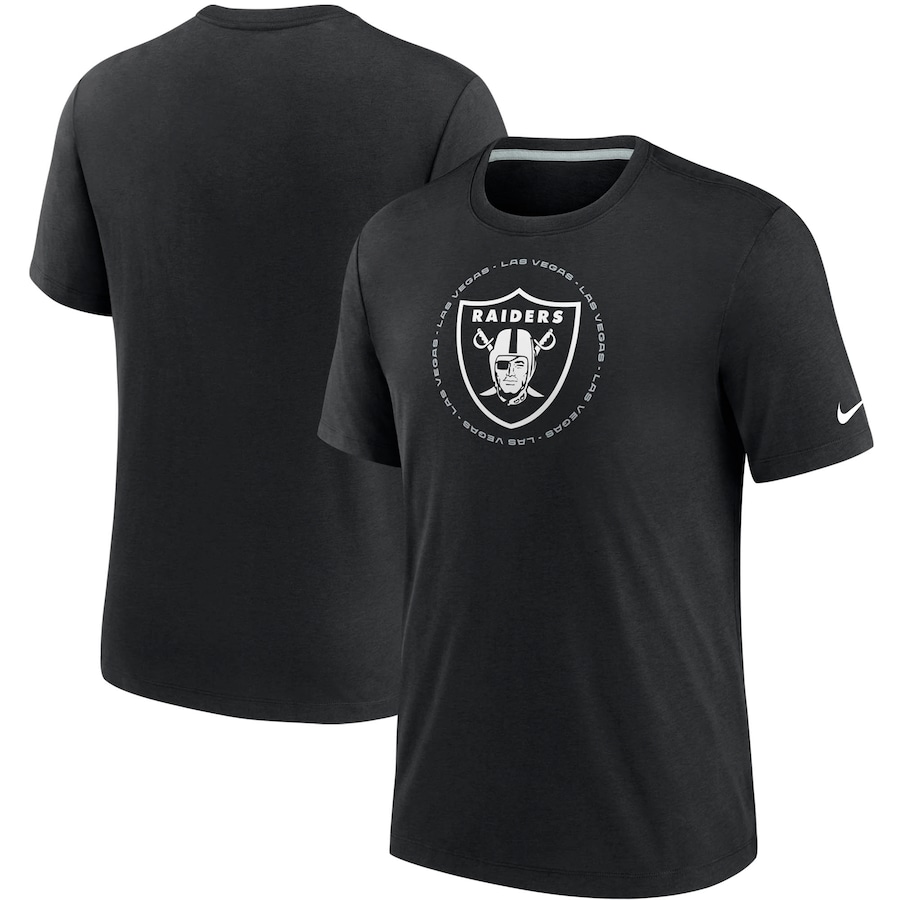 Las Vegas Raiders Football Black Historic Tri-Blend T-Shirt - Man Las Vegas Raiders Football Black Historic Tri-Blend T-Shirt - Man