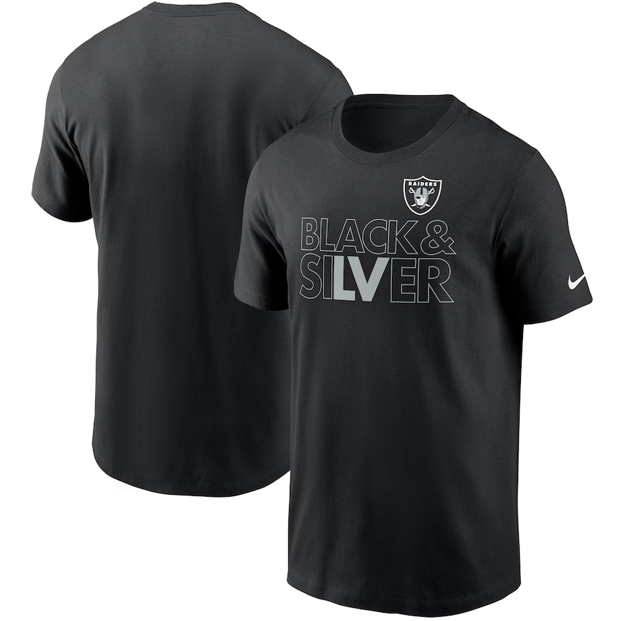 Las Vegas Raiders Football Black Hometown Collection Black & Silver T-Shirt - Man Las Vegas Raiders Football Black Hometown Collection Black & Silver T-Shirt - Man