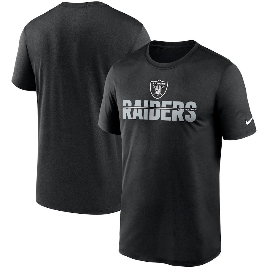 Las Vegas Raiders Football Black Legend Microtype Performance T-Shirt - Man