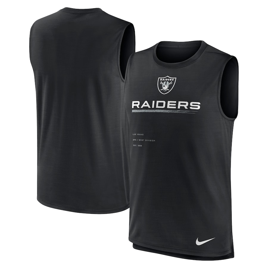Las Vegas Raiders Football Black Muscle Trainer Tank Top - Man Las Vegas Raiders Football Black Muscle Trainer Tank Top - Man