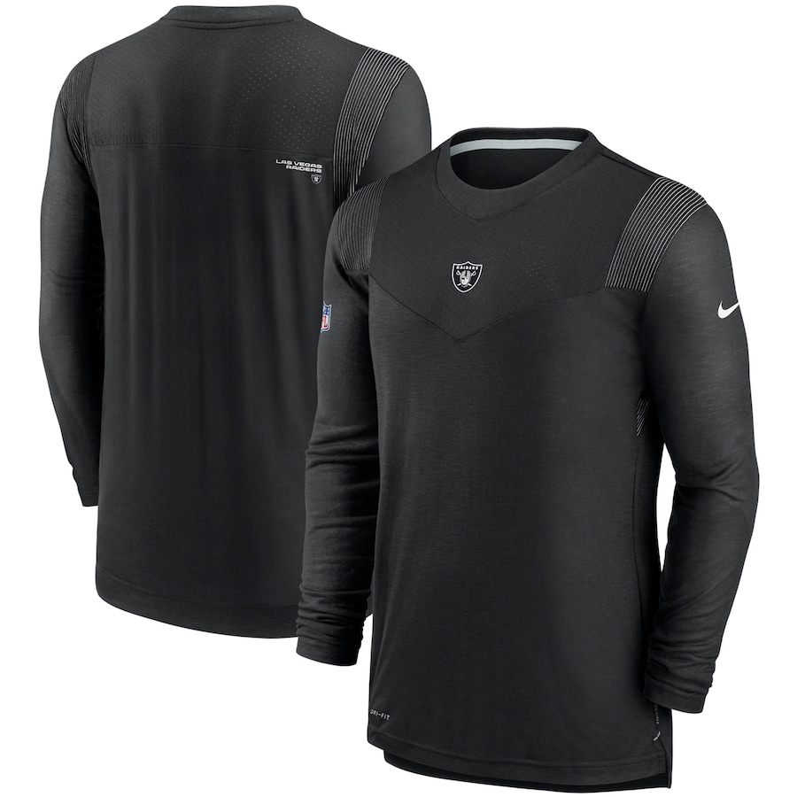 Las Vegas Raiders Football Black Sideline Player UV Performance Long Sleeve T-Shirt - Man Las Vegas Raiders Football Black Sideline Player UV Performance Long Sleeve T-Shirt - Man