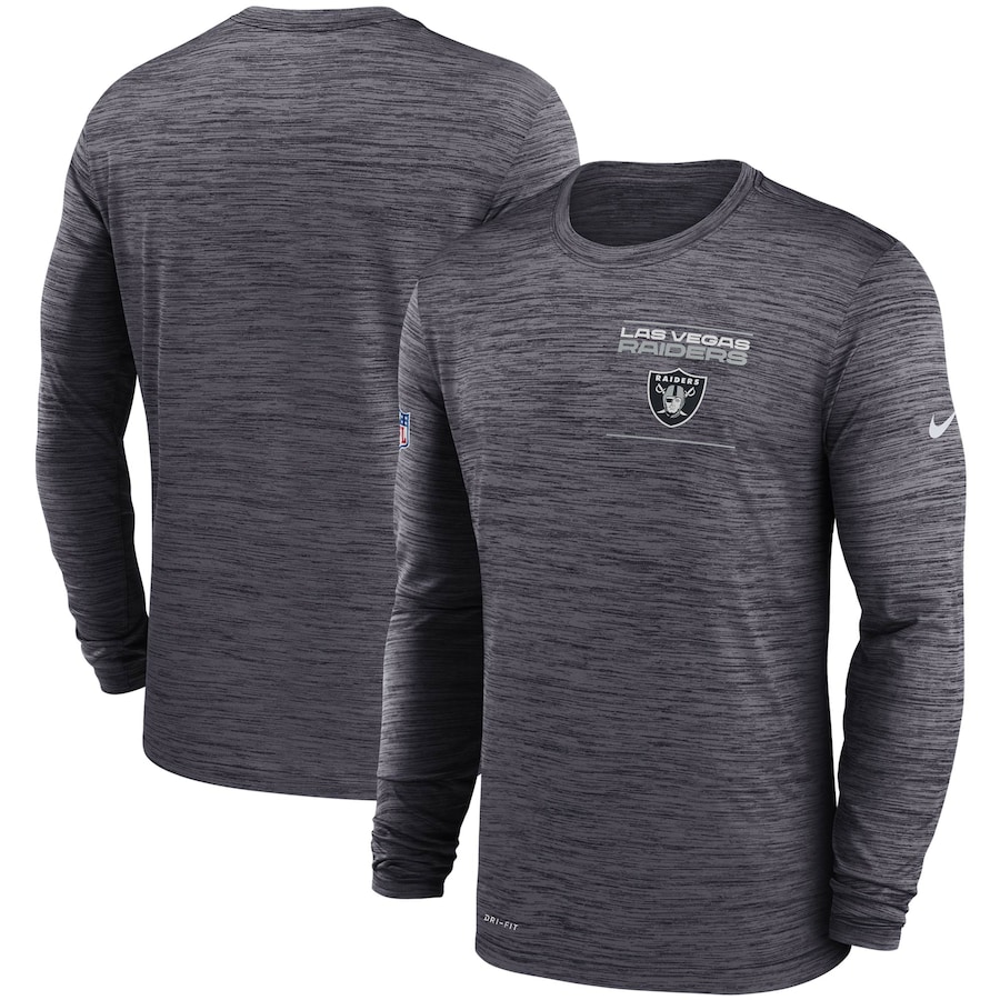Las Vegas Raiders Football Black Sideline Velocity Legend Performance Long Sleeve T-Shirt - Man Las Vegas Raiders Football Black Sideline Velocity Legend Performance Long Sleeve T-Shirt - Man