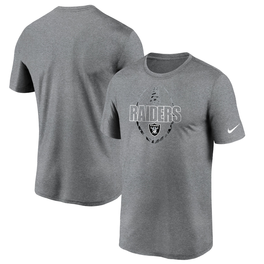 Las Vegas Raiders Football Heathered Gray Icon Performance T-Shirt - Man