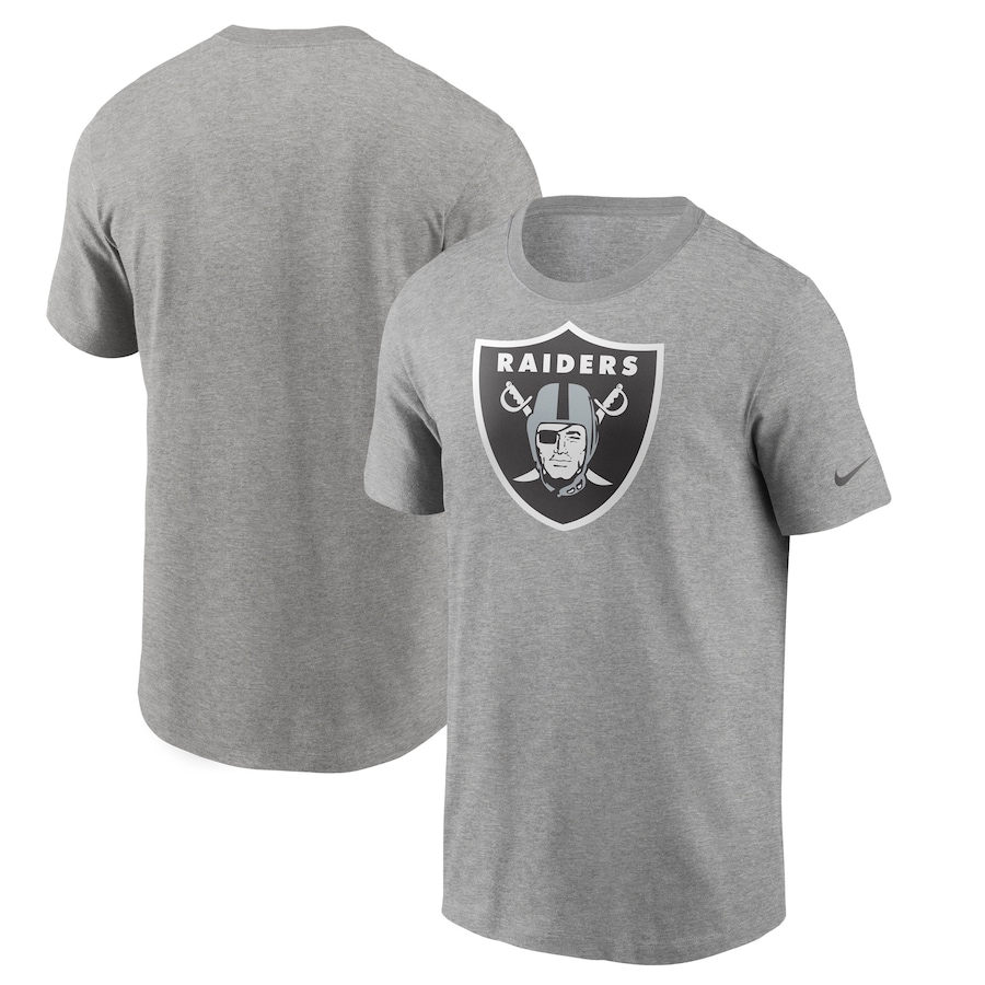 Las Vegas Raiders Football Heathered Gray Primary Logo T-Shirt - Man Las Vegas Raiders Football Heathered Gray Primary Logo T-Shirt - Man