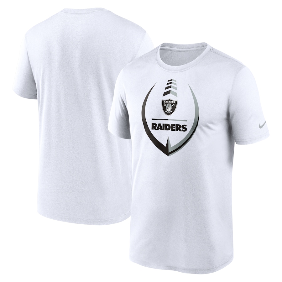 Las Vegas Raiders Football White Icon Legend Performance T-Shirt - Man