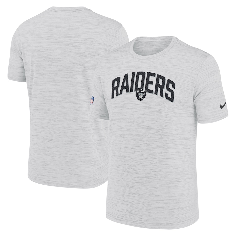 Las Vegas Raiders Football White Sideline Velocity Athletic Stack Performance T-Shirt - Man Las Vegas Raiders Football White Sideline Velocity Athletic Stack Performance T-Shirt - Man