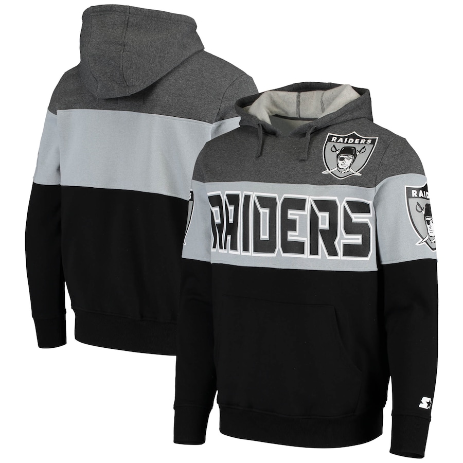 Las Vegas Raiders Starter Gray/Silver Extreme Fireballer Throwback Pullover Hoodie - Man Las Vegas Raiders Starter Gray/Silver Extreme Fireballer Throwback Pullover Hoodie - Man
