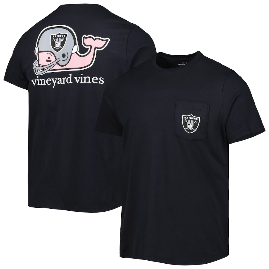 Las Vegas Raiders Vineyard Vines Black Team Whale Helmet T-Shirt - Man Las Vegas Raiders Vineyard Vines Black Team Whale Helmet T-Shirt - Man