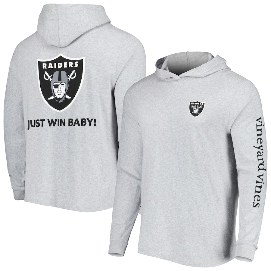 Las Vegas Raiders Vineyard Vines Heathered Gray Local Long Sleeve Hoodie T-Shirt - Man Las Vegas Raiders Vineyard Vines Heathered Gray Local Long Sleeve Hoodie T-Shirt - Man