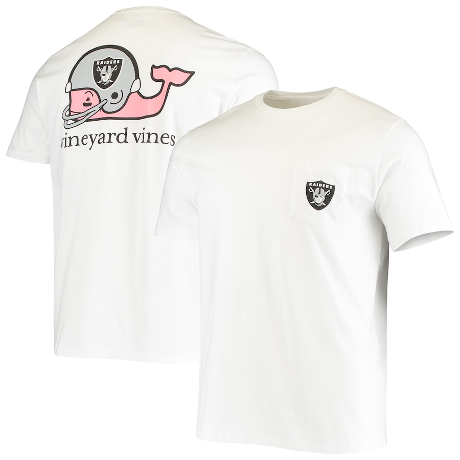 Las Vegas Raiders Vineyard Vines White Team Whale Helmet T-Shirt - Man Las Vegas Raiders Vineyard Vines White Team Whale Helmet T-Shirt - Man