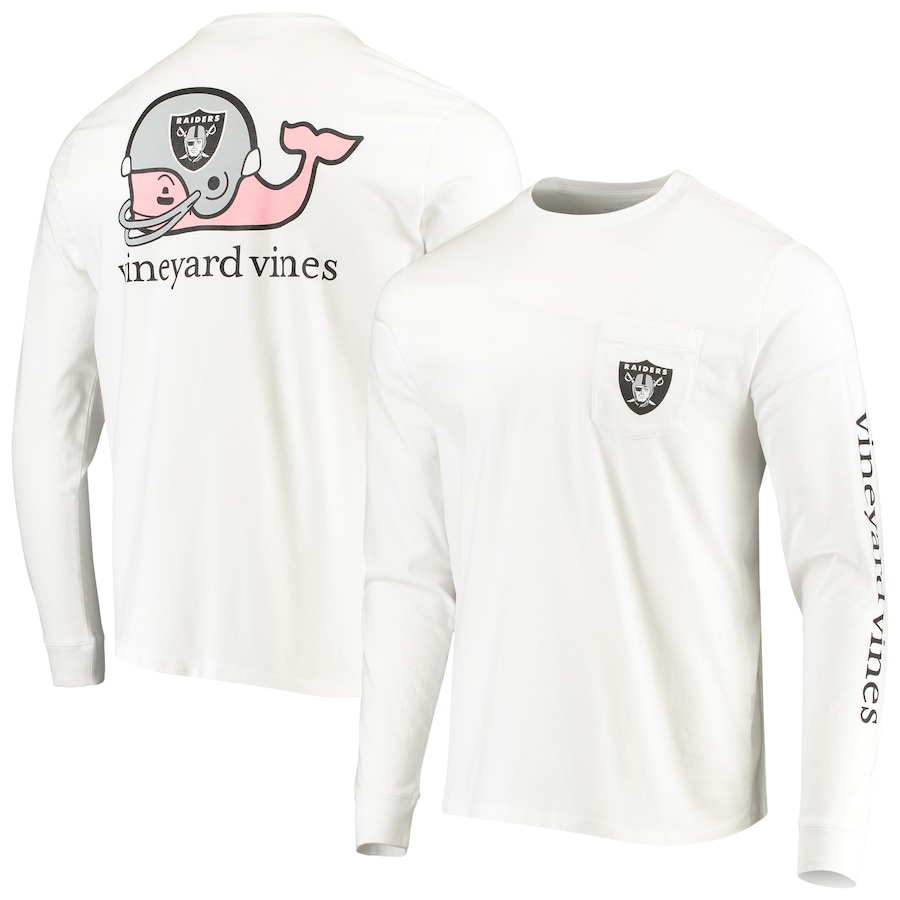 Las Vegas Raiders Vineyard Vines White Whale Helmet Long Sleeve T-Shirt - Man Las Vegas Raiders Vineyard Vines White Whale Helmet Long Sleeve T-Shirt - Man
