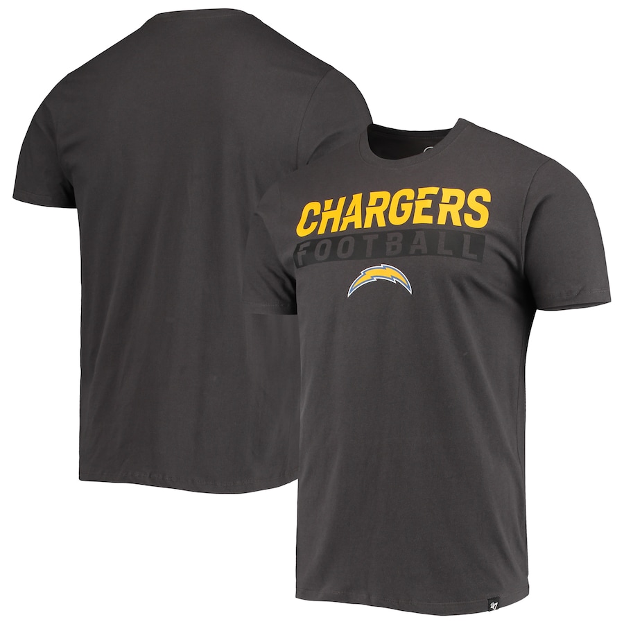Los Angeles Chargers '47 Charcoal Dark Ops Super Rival T-Shirt - Man