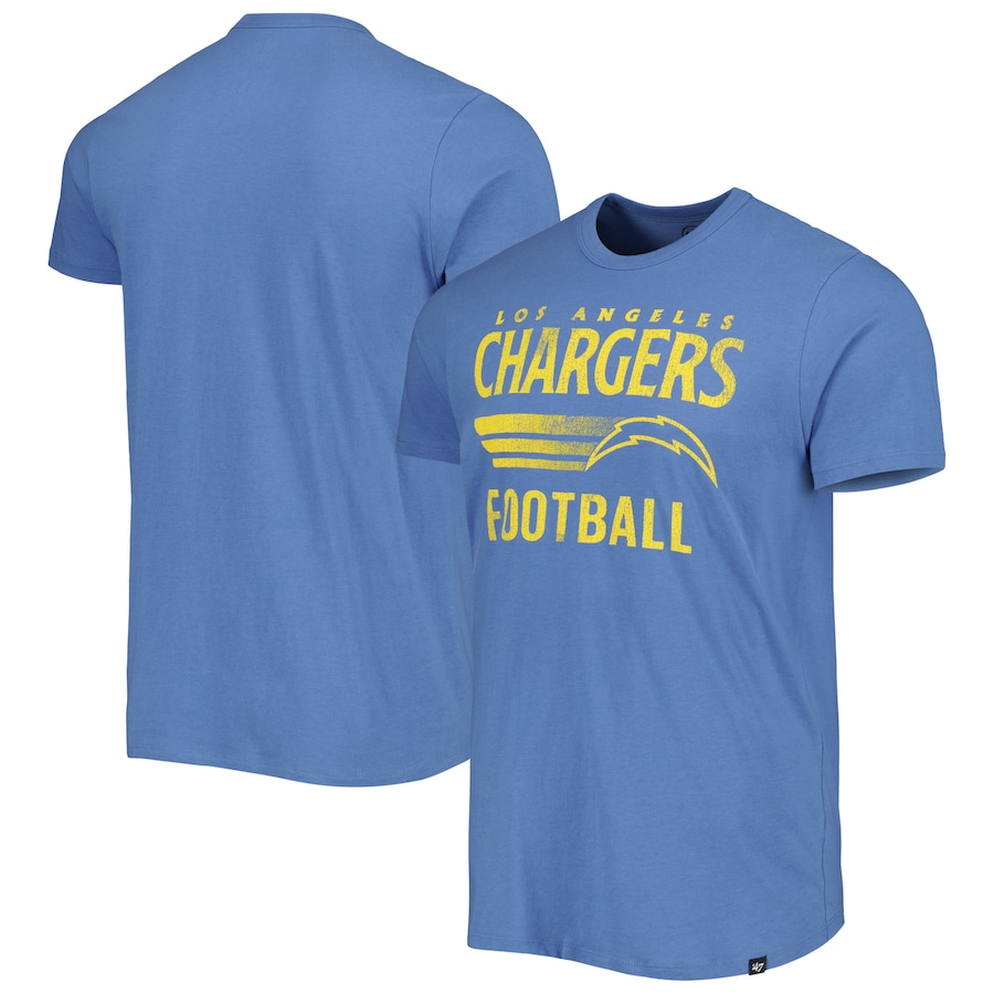 Los Angeles Chargers '47 Powder Blue Wordmark Rider Franklin T-Shirt - Man