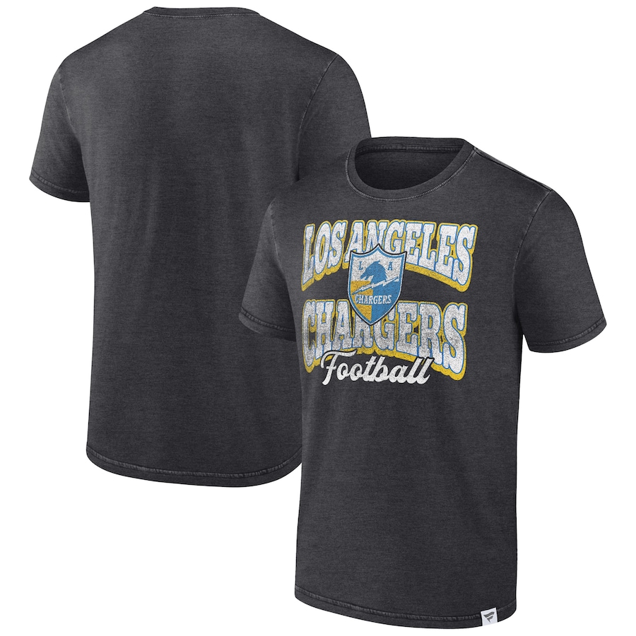 Los Angeles Chargers Heather Charcoal Force Out T-Shirt - Man Los Angeles Chargers Heather Charcoal Force Out T-Shirt - Man