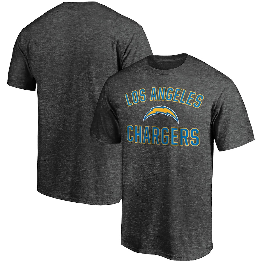 Los Angeles Chargers Heathered Charcoal Victory Arch T-Shirt - Man Los Angeles Chargers Heathered Charcoal Victory Arch T-Shirt - Man