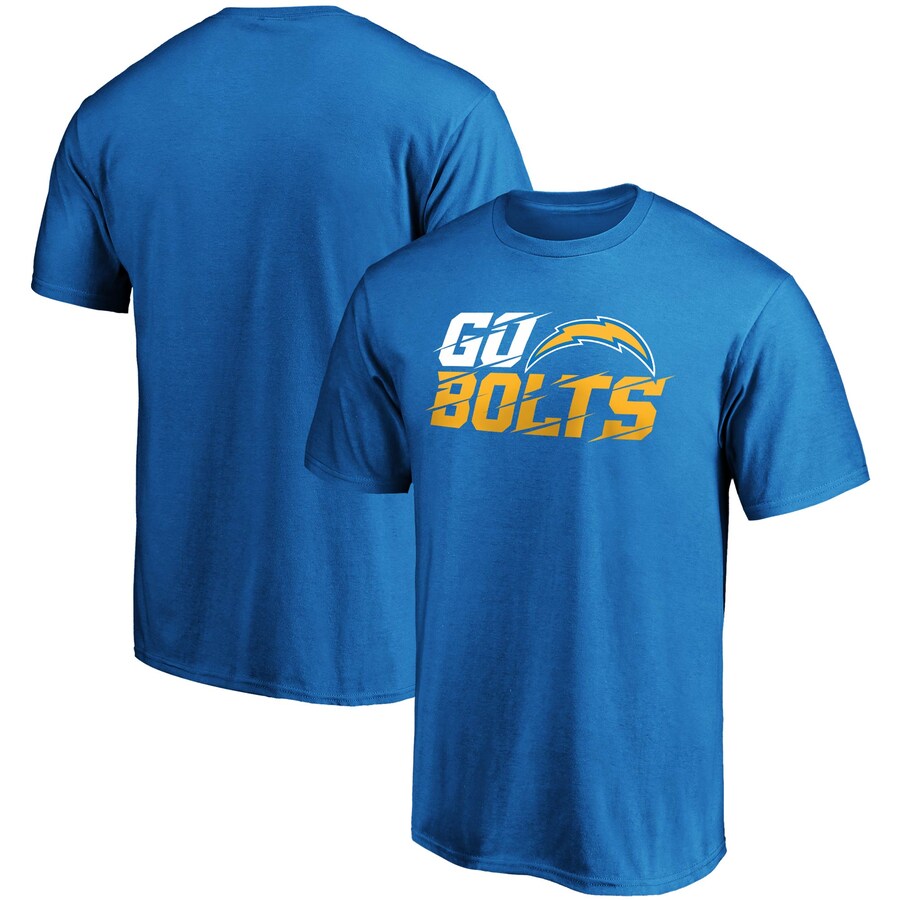 Los Angeles Chargers Powder Blue Go Bolts Hometown T-Shirt - Man Los Angeles Chargers Powder Blue Go Bolts Hometown T-Shirt - Man