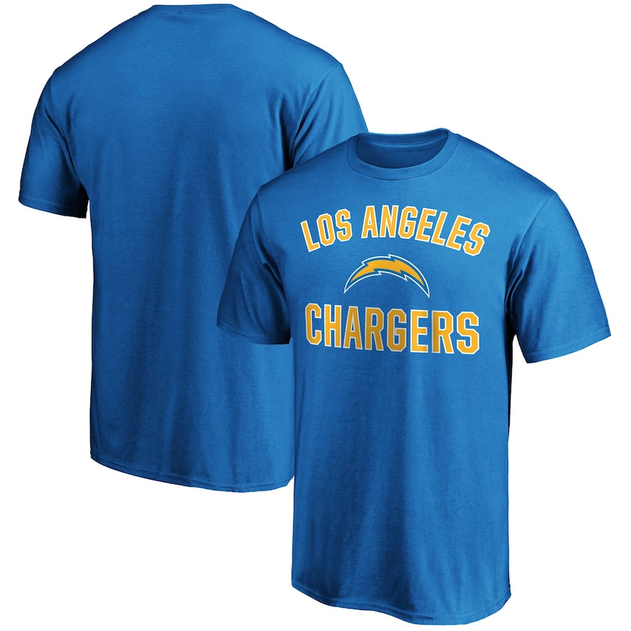 Los Angeles Chargers Powder Blue Victory Arch T-Shirt - Man Los Angeles Chargers Powder Blue Victory Arch T-Shirt - Man