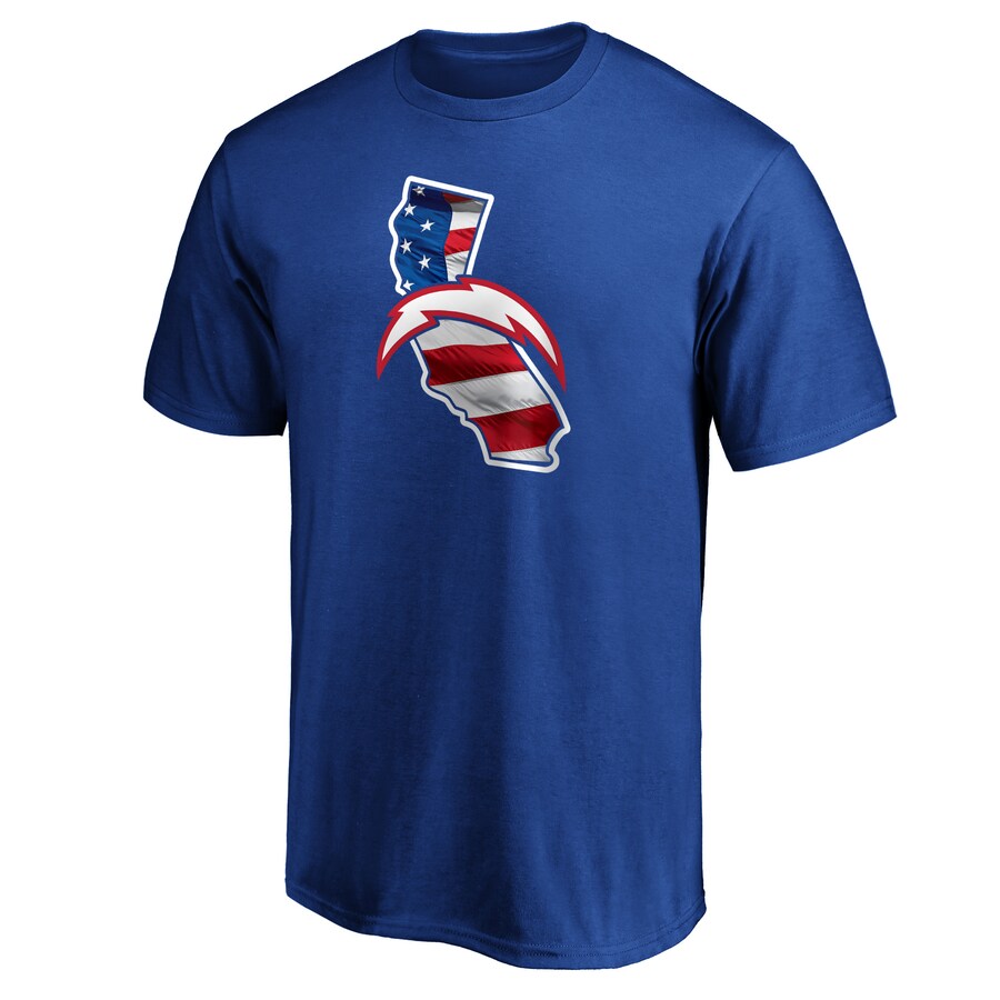 Los Angeles Chargers Royal Banner State T-Shirt - Man Los Angeles Chargers Royal Banner State T-Shirt - Man