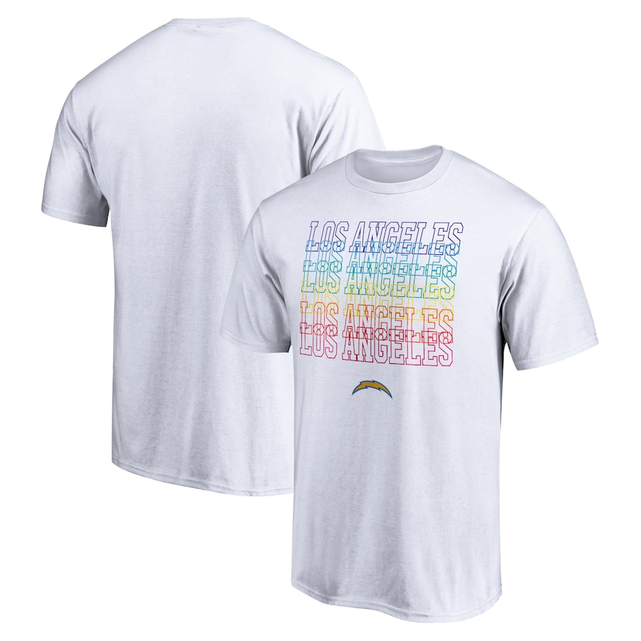 Los Angeles Chargers White City Pride T-Shirt - Man Los Angeles Chargers White City Pride T-Shirt - Man