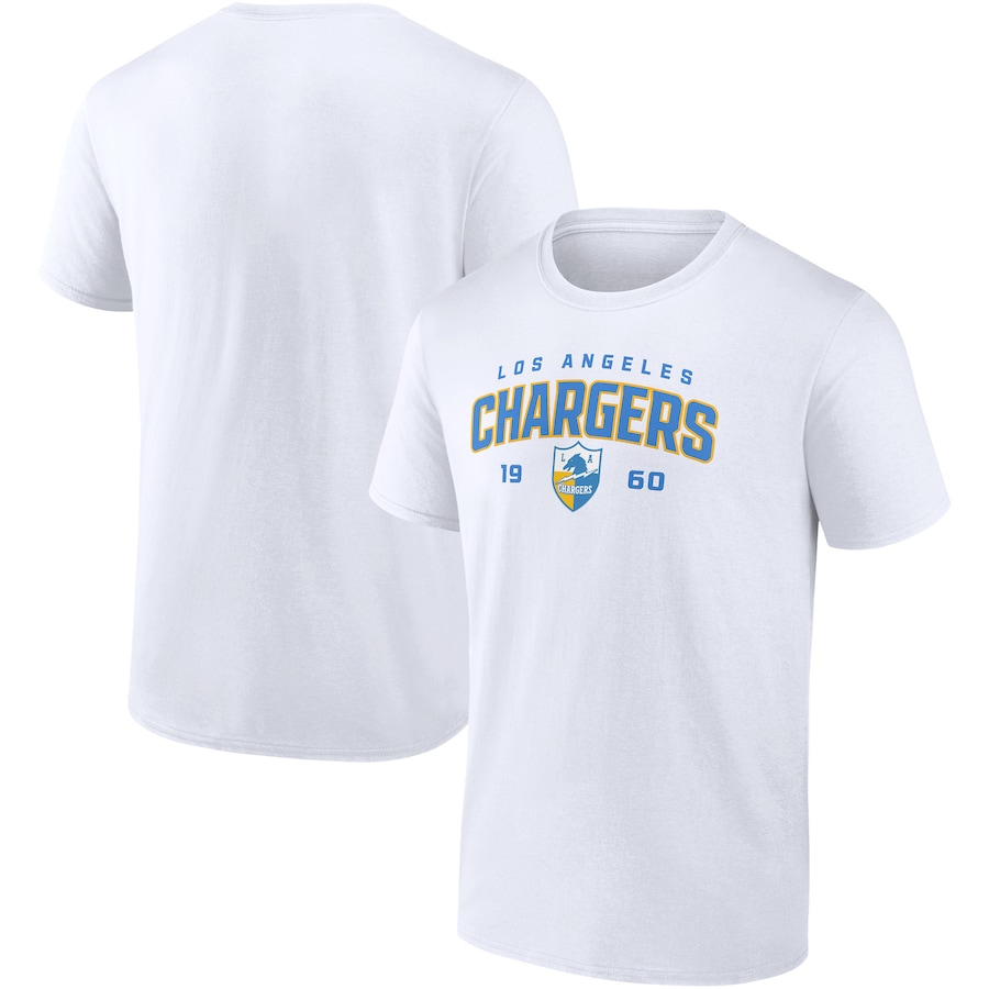 Los Angeles Chargers White Established T-Shirt - Man Los Angeles Chargers White Established T-Shirt - Man