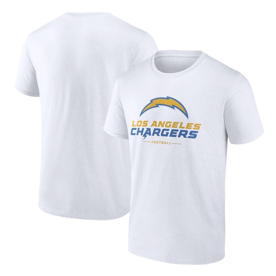 Los Angeles Chargers White Logo Team Lockup T-Shirt - Man Los Angeles Chargers White Logo Team Lockup T-Shirt - Man