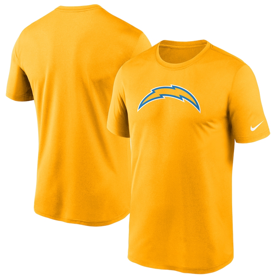 Los Angeles Chargers Football Gold Logo Essential Legend Performance T-Shirt - Man