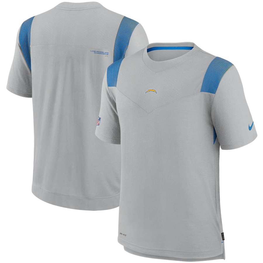 Los Angeles Chargers Football Gray Sideline Player UV Performance T-Shirt - Man