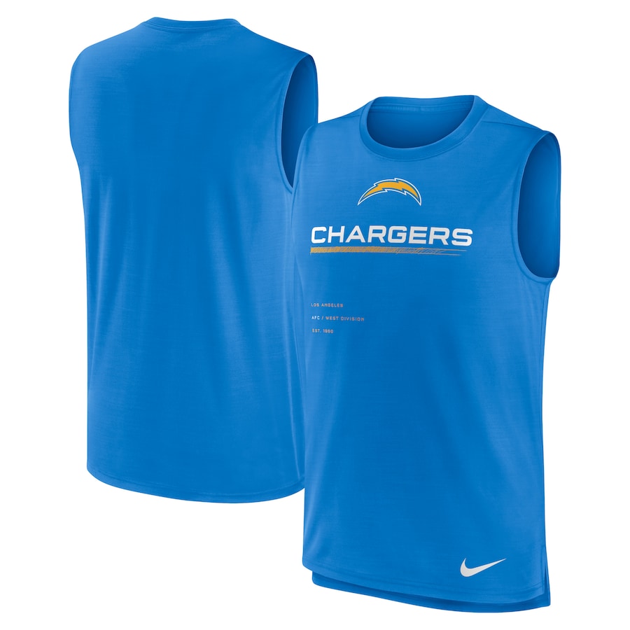 Los Angeles Chargers Football Powder Blue Muscle Trainer Tank Top - Man