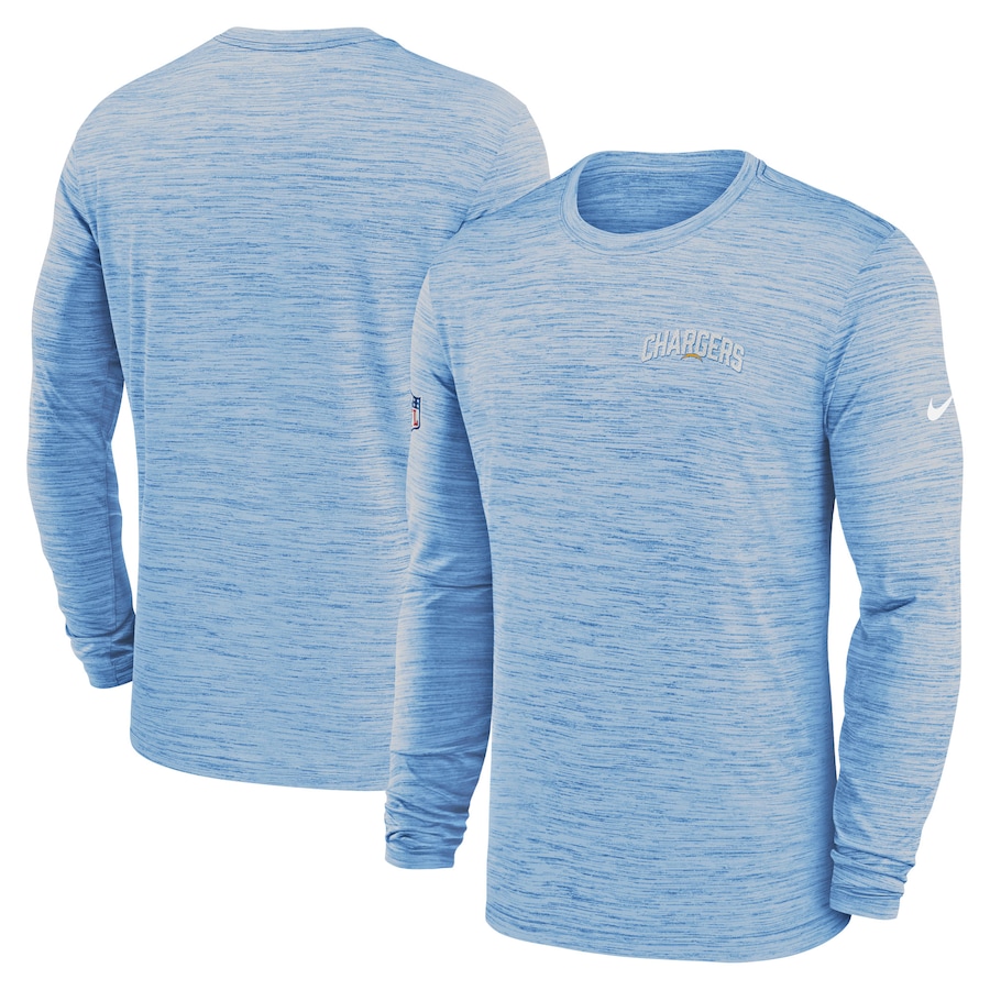 Los Angeles Chargers Football Powder Blue Sideline Velocity Athletic Stack Performance Long Sleeve T-Shirt - Man