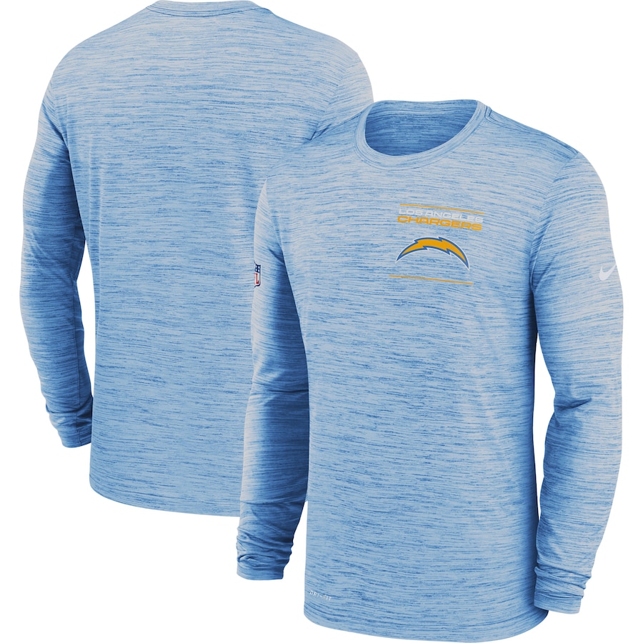 Los Angeles Chargers Football Powder Blue Sideline Velocity Legend Performance Long Sleeve T-Shirt - Man