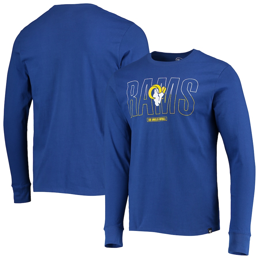 Los Angeles Rams '47 Royal Split Squad Super Rival Long Sleeve T-Shirt - Man Los Angeles Rams '47 Royal Split Squad Super Rival Long Sleeve T-Shirt - Man