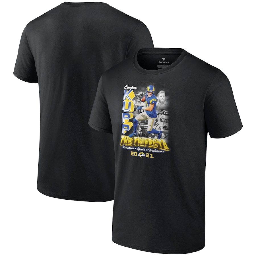 Los Angeles Rams Cooper Kupp Black Tickets Please T-Shirt - Man Los Angeles Rams Cooper Kupp Black Tickets Please T-Shirt - Man