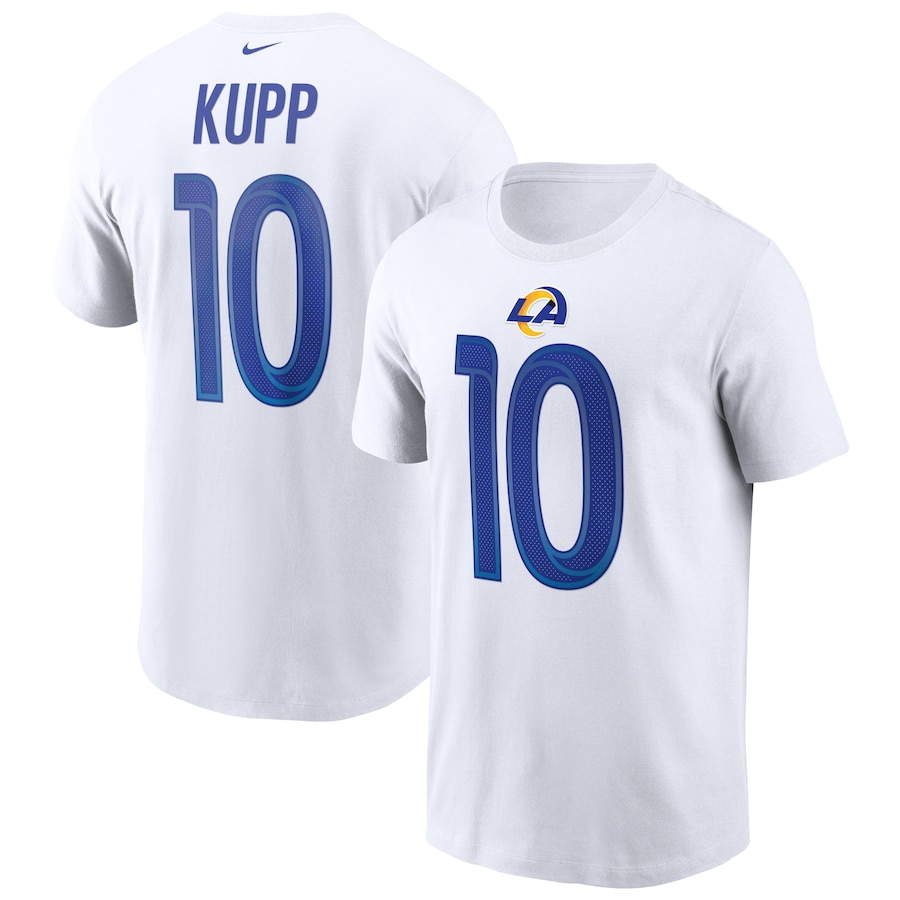 Los Angeles Rams Cooper Kupp Football White Name & Number T-Shirt - Man
