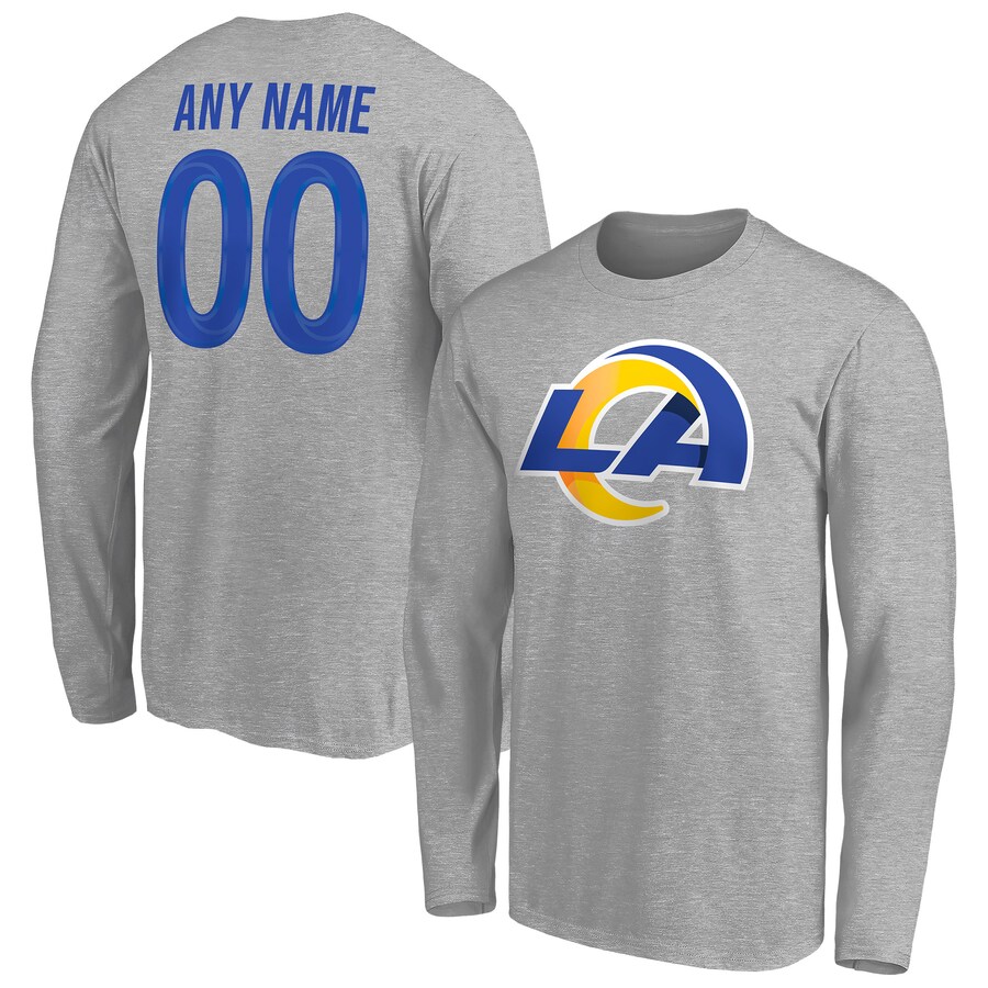 Los Angeles Rams Gray Team Authentic Custom Long Sleeve T-Shirt - Man Los Angeles Rams Gray Team Authentic Custom Long Sleeve T-Shirt - Man