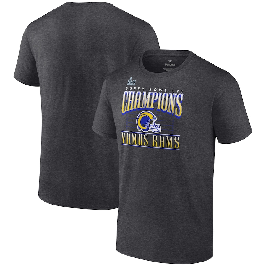 Los Angeles Rams Heathered Charcoal Super Bowl LVI Champions Hometown Game Plan T-Shirt - Man Los Angeles Rams Heathered Charcoal Super Bowl LVI Champions Hometown Game Plan T-Shirt - Man