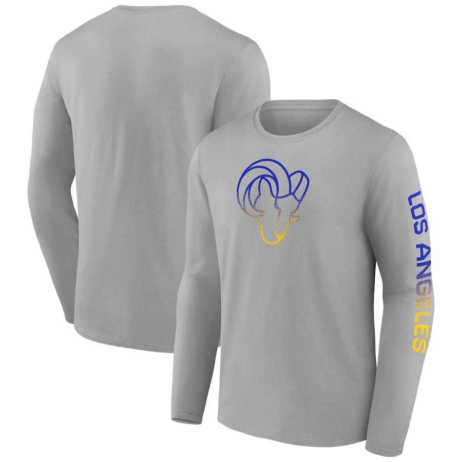 Los Angeles Rams Heathered Gray Clear Sign Long Sleeve T-Shirt - Man Los Angeles Rams Heathered Gray Clear Sign Long Sleeve T-Shirt - Man